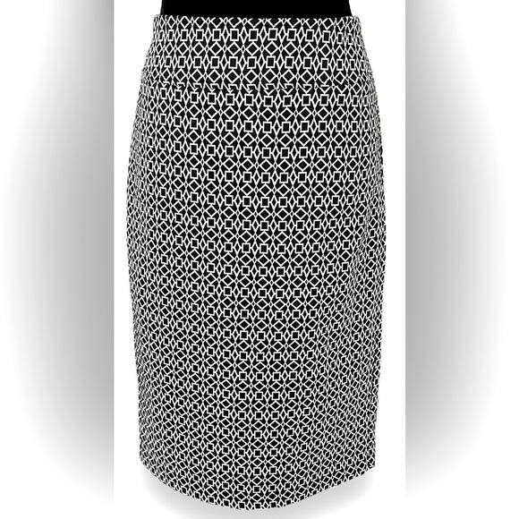 SOHO APPAREL LTD. Black & White Stretchy Pencil Skirt M - Picture 2 of 10